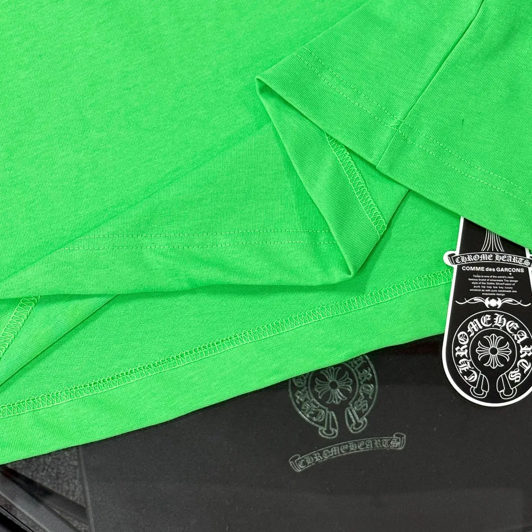 P180 Chrome Hearts 25 high version fabrics made of 300g high-density pure cotton, no deformation, no shrinkage, complete with three labels, same style for men and women, process: digital printing, color: white, black, green, SIZE: S-XL